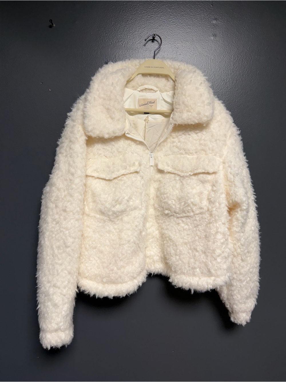 NWT Universal Thread XL Cream Faux Shearling Puffer Jacket Cozy Warm